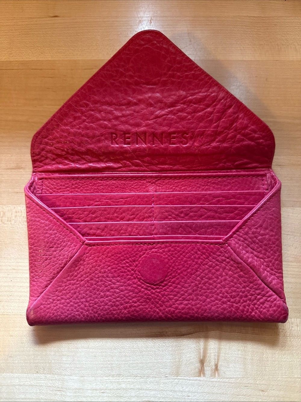Pink Rennes Leather Envelope wallet